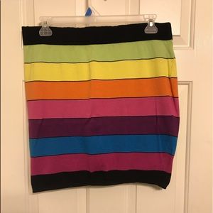 forever21+ color stripe skirt